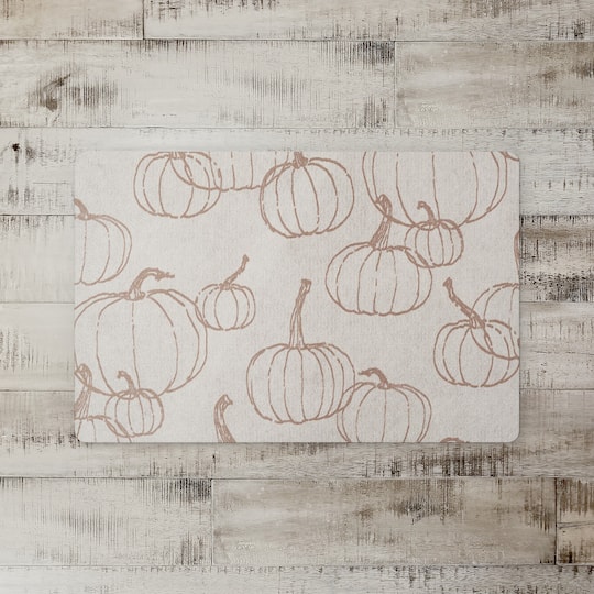 Dusty Rose Multi Pumpkin Pattern Floor Mat